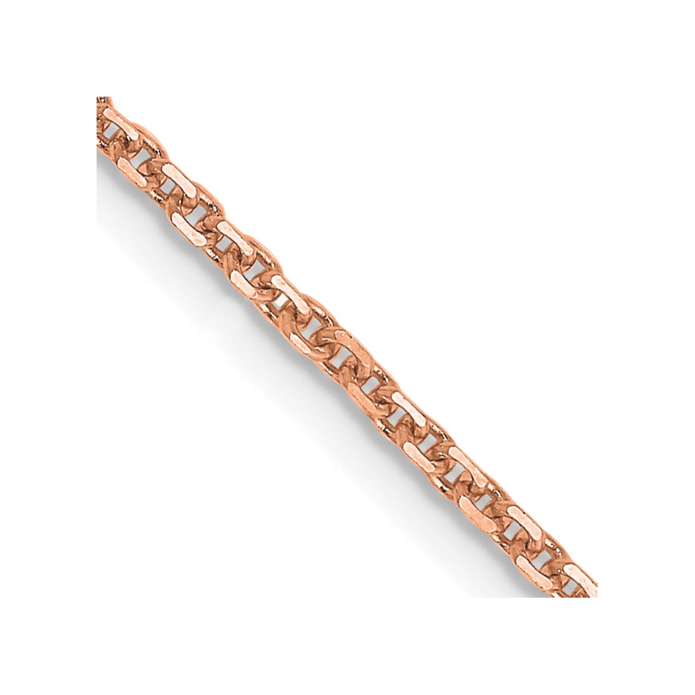 14K Rose Gold 22 inch 1.4mm Diamond-cut Cable with Lobster Clasp Chain (RSC21-22)