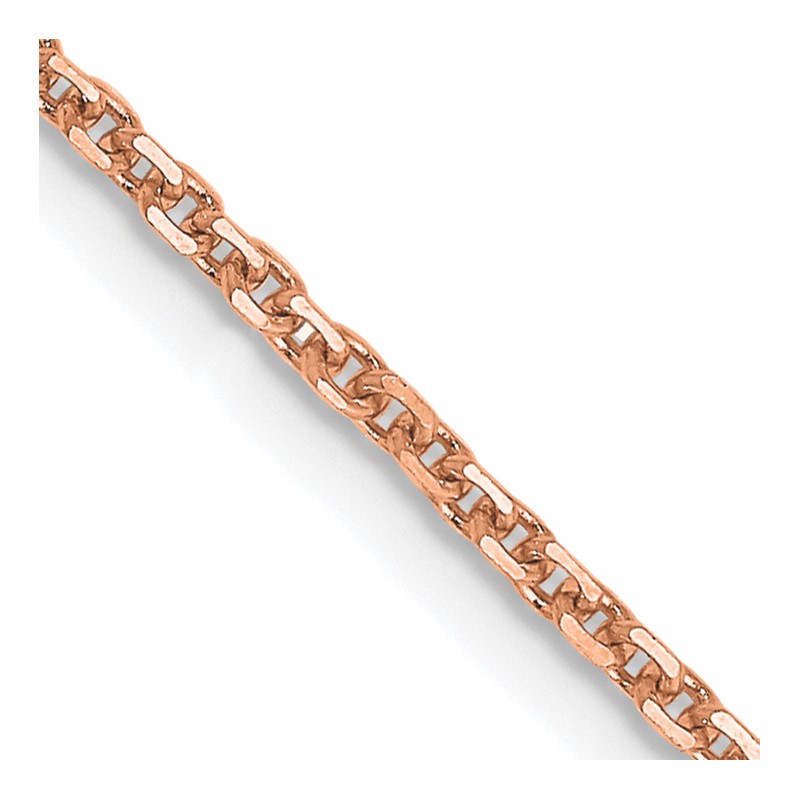 14K Rose Gold 24 inch 1.4mm Diamond-cut Cable with Lobster Clasp Chain