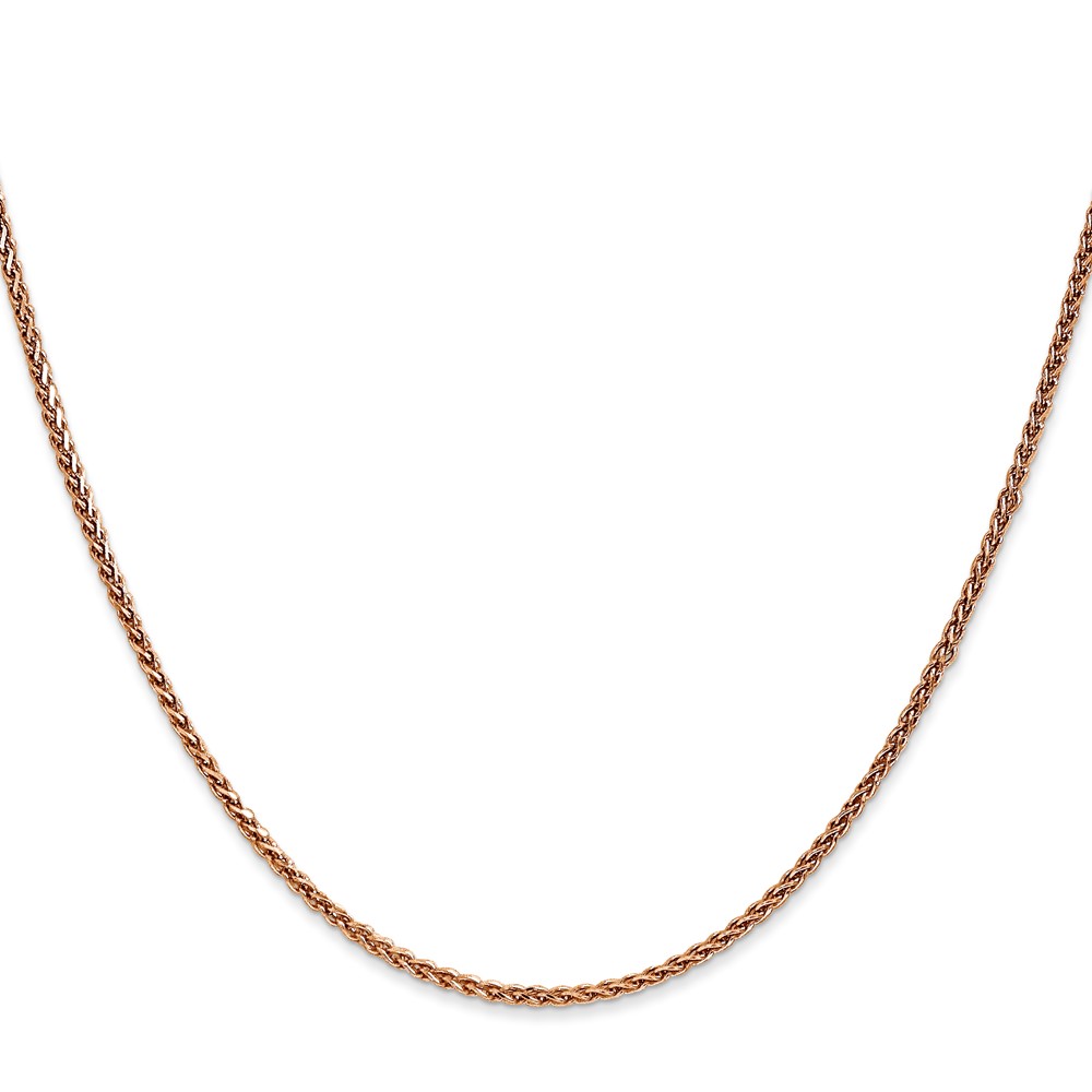 14K Rose Gold 18 inch 1.7mm Diamond-cut Spiga with Lobster Clasp Chain (RSC23-18)