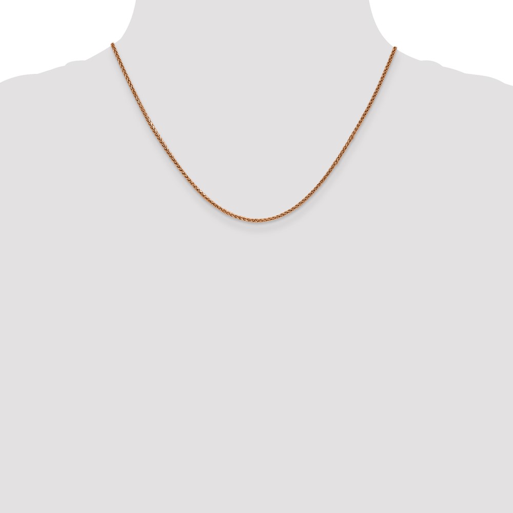 14K Rose Gold 18 inch 1.7mm Diamond-cut Spiga with Lobster Clasp Chain (RSC23-18)