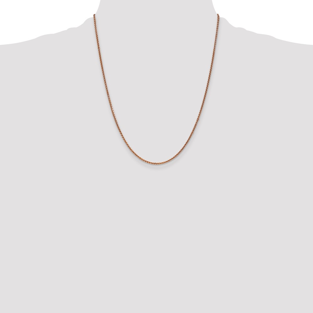 14K Rose Gold 22 inch 1.7mm Diamond-cut Spiga with Lobster Clasp Chain (RSC23-22)