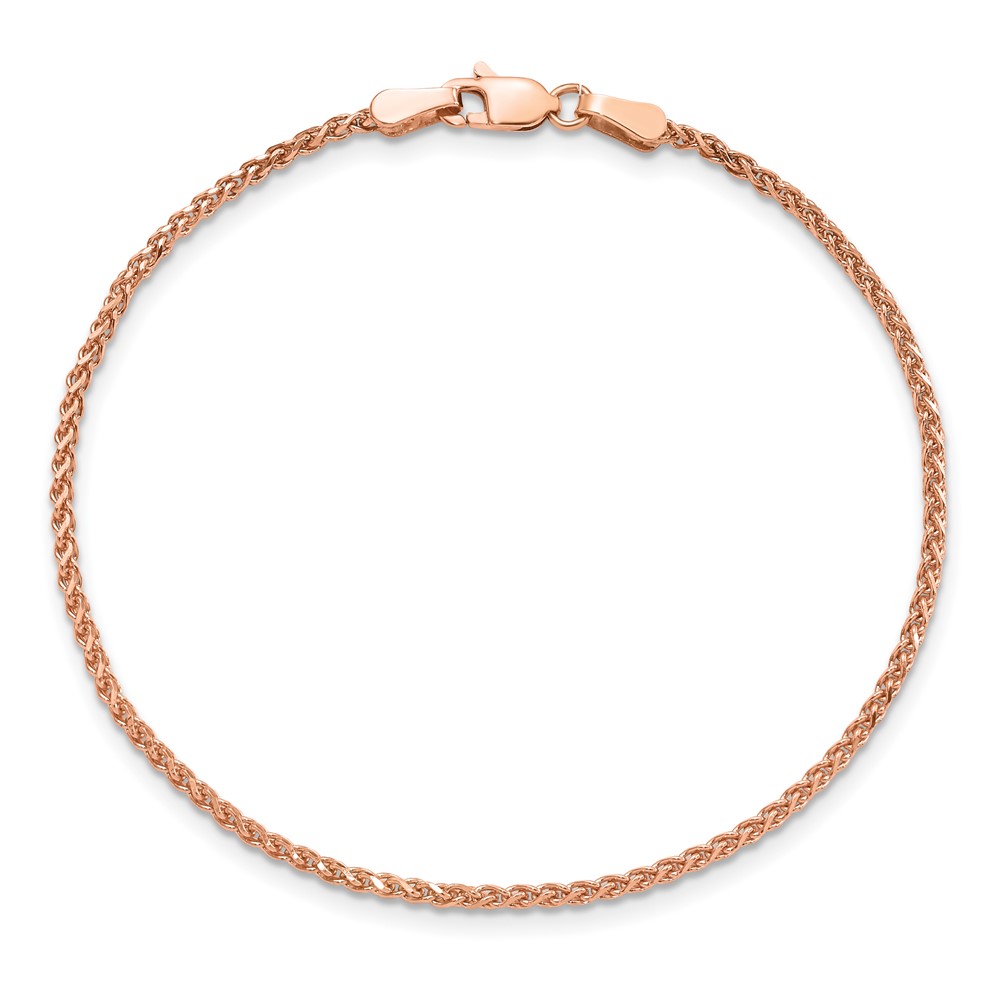 14K Rose Gold 7 inch 1.7mm Diamond-cut Spiga with Lobster Clasp Bracelet (RSC23-7)
