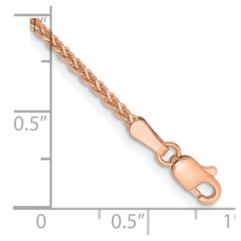 14K Rose Gold 7 inch 1.7mm Diamond-cut Spiga with Lobster Clasp Bracelet (RSC23-7)