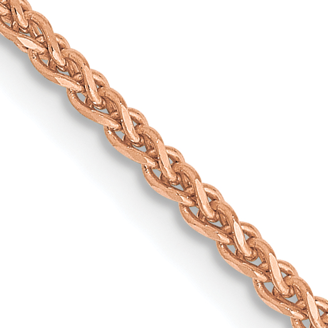 14K Rose Gold 20 inch 1.7mm Diamond-cut Spiga with Lobster Clasp Chain (RSC23-20)