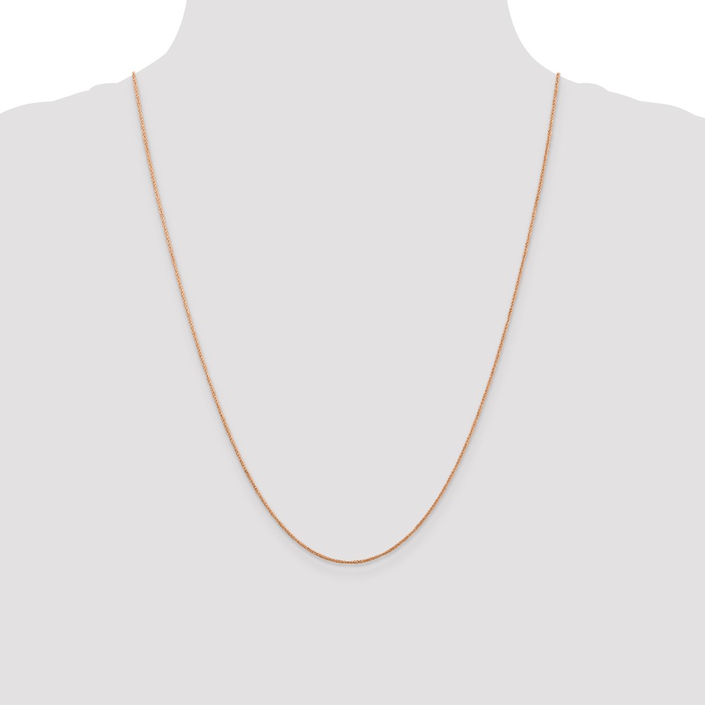 14K Rose Gold 24 inch .7mm Ropa with Spring Ring Clasp Chain (RSC26-24)
