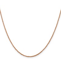 14K Rose Gold 16 Inch 1.10mm Ropa with Spring Ring Clasp Chain view 2