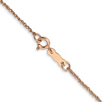 14K Rose Gold 16 Inch 1.10mm Ropa with Spring Ring Clasp Chain view 3