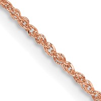 14K Rose Gold 16 Inch 1.10mm Ropa with Spring Ring Clasp Chain view 1