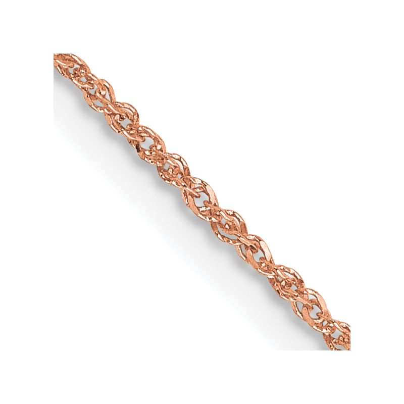 14K Rose Gold 24 inch 1.10mm Ropa with Spring Ring Clasp Chain