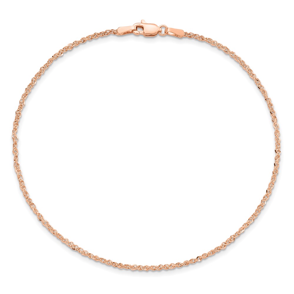 14K Rose Gold 10 inch  1.7mm Ropa with Lobster Clasp Anklet (RSC28-10)