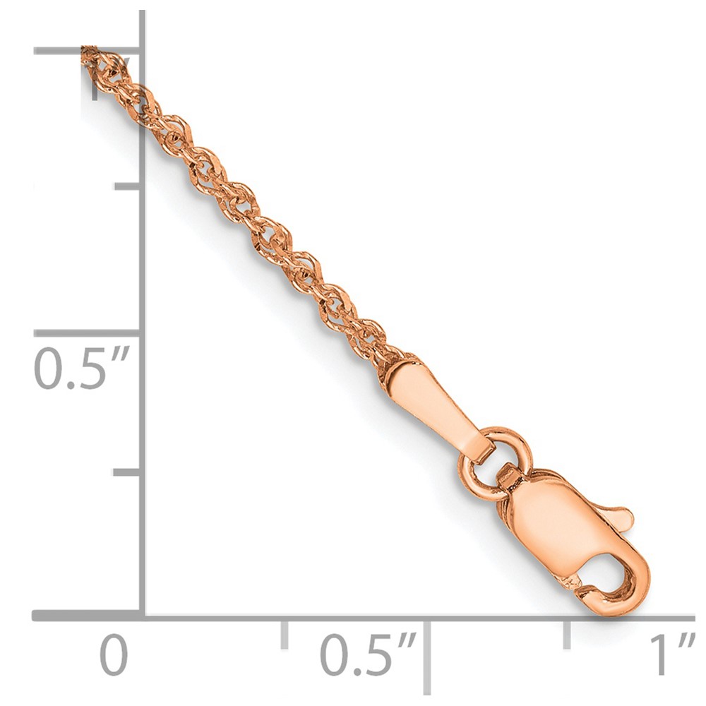 14K Rose Gold 10 inch  1.7mm Ropa with Lobster Clasp Anklet (RSC28-10)