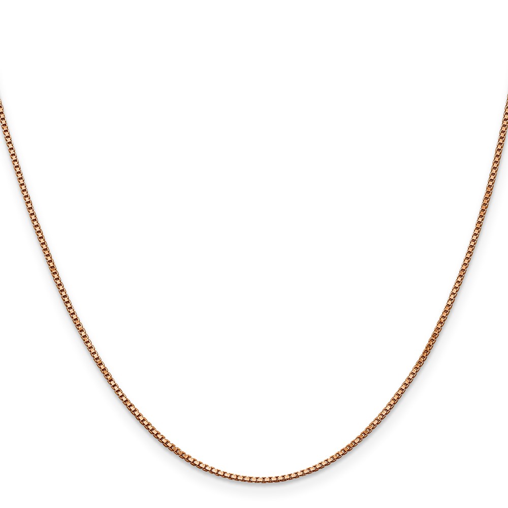 14K Rose Gold 18 inch 1mm Box Link with Lobster Clasp Chain (RSC3-18)