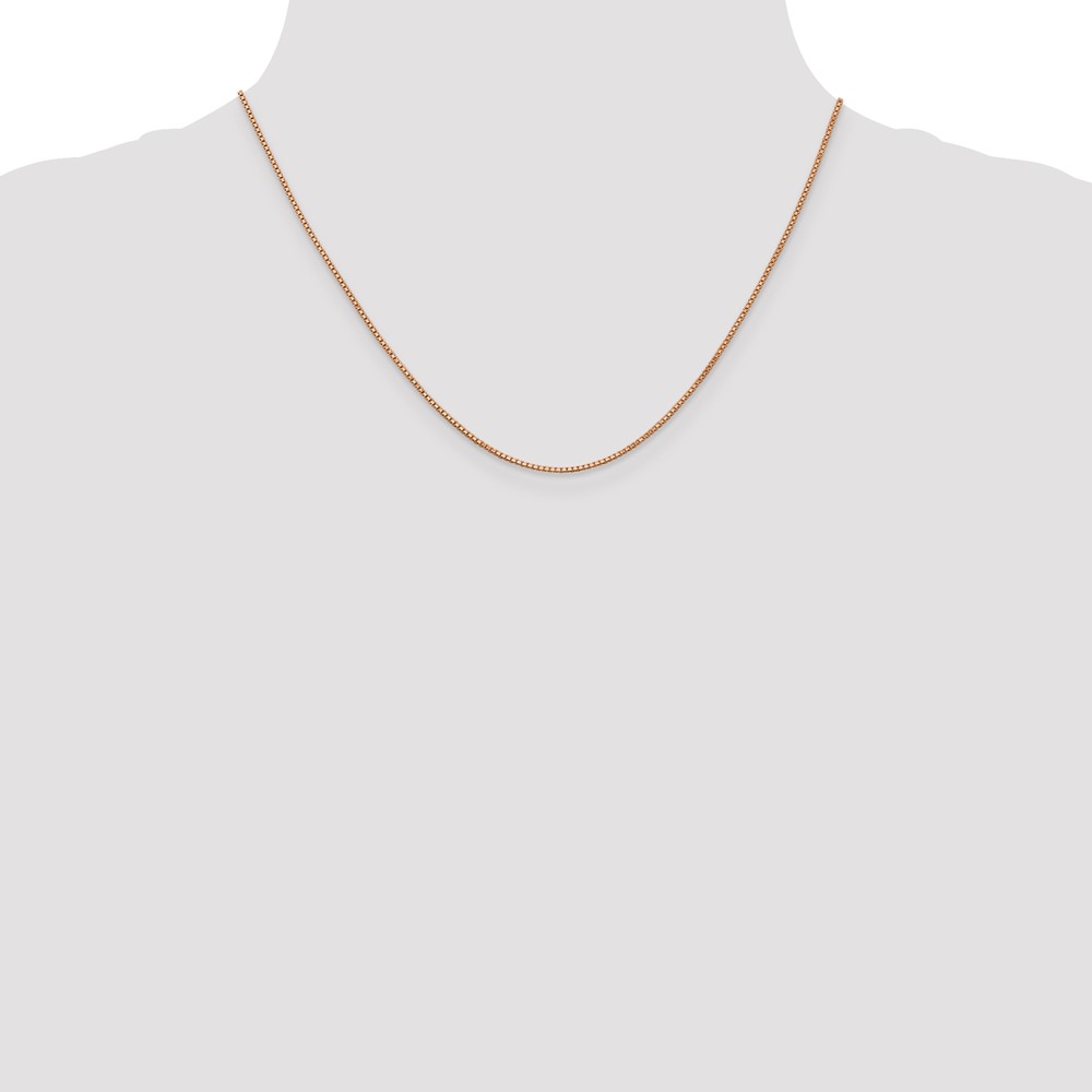 14K Rose Gold 18 inch 1mm Box Link with Lobster Clasp Chain (RSC3-18)
