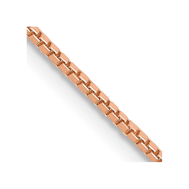 14K Rose Gold 24 inch 1mm Box Link with Lobster Clasp Chain
