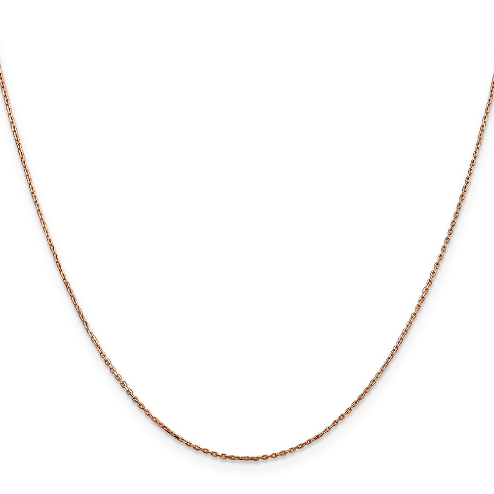 14K Rose Gold 18 inch .8mm Diamond-cut Cable with Lobster Clasp Chain (RSC32-18)