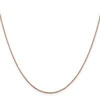14K Rose Gold.8mm Diamond-cut Cable Chain with Lobster Clasp, 16" view 2