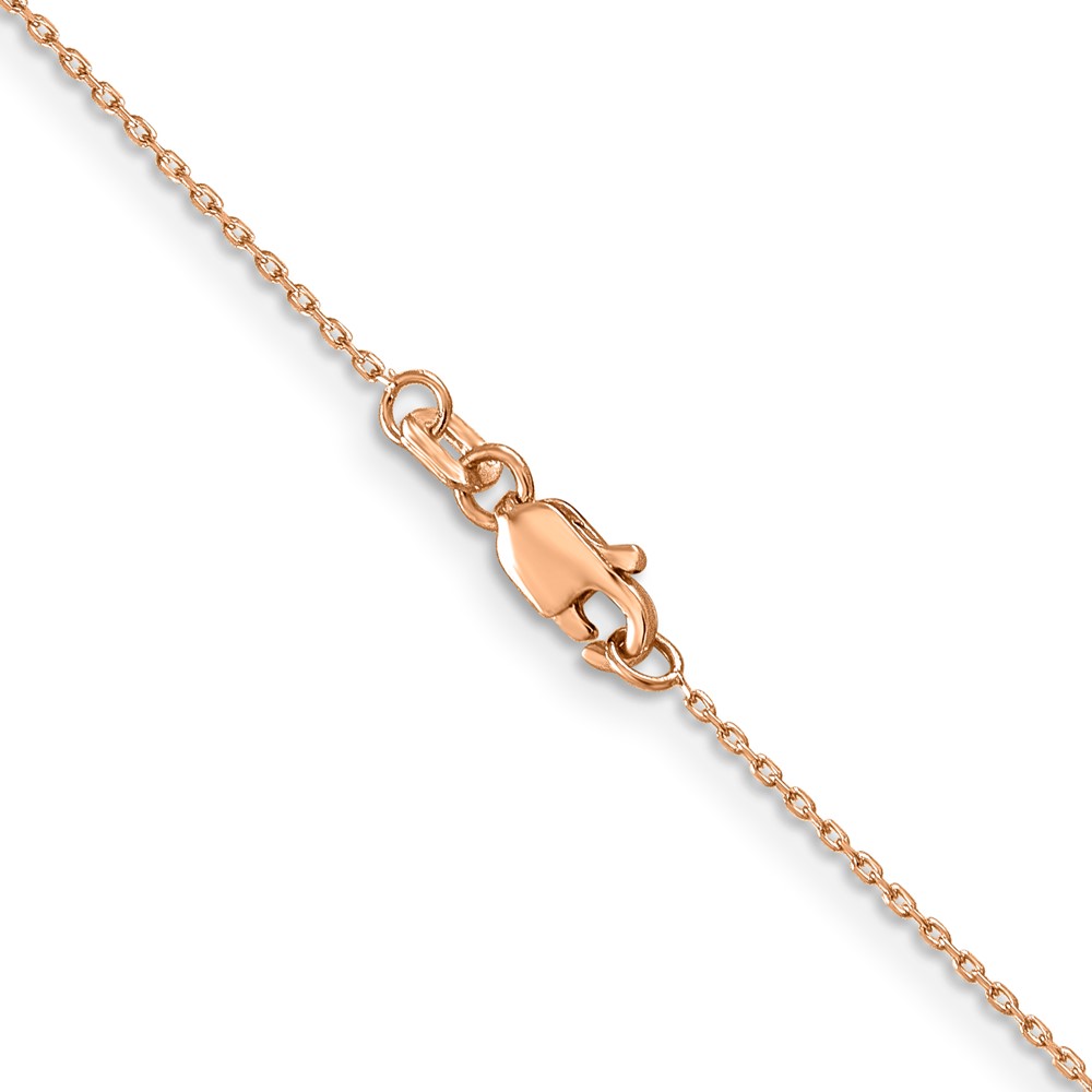 14K Rose Gold 18 inch .8mm Diamond-cut Cable with Lobster Clasp Chain (RSC32-18)