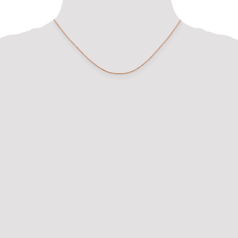 14K Rose Gold 16 inch .8mm Diamond-cut Cable with Lobster Clasp Chain (RSC32-16)