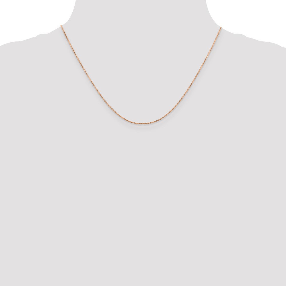 14K Rose Gold 18 inch .8mm Diamond-cut Cable with Lobster Clasp Chain (RSC32-18)