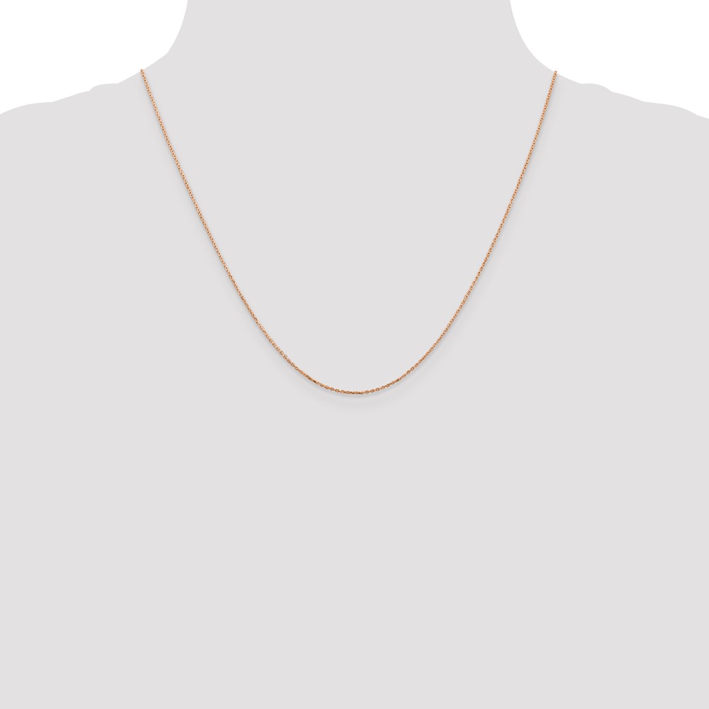 14K Rose Gold 20 inch .8mm Diamond-cut Cable with Lobster Clasp Chain (RSC32-20)