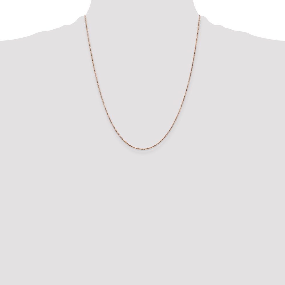 14K Rose Gold 22 inch .8mm Diamond-cut Cable with Lobster Clasp Chain (RSC32-22)