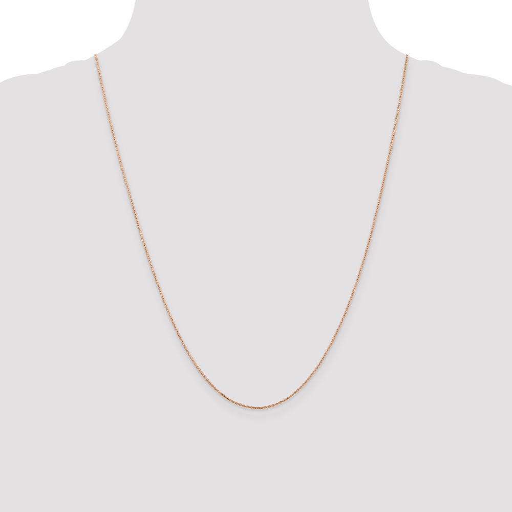 14K Rose Gold 24 inch .8mm Diamond-cut Cable with Lobster Clasp Chain (RSC32-24)