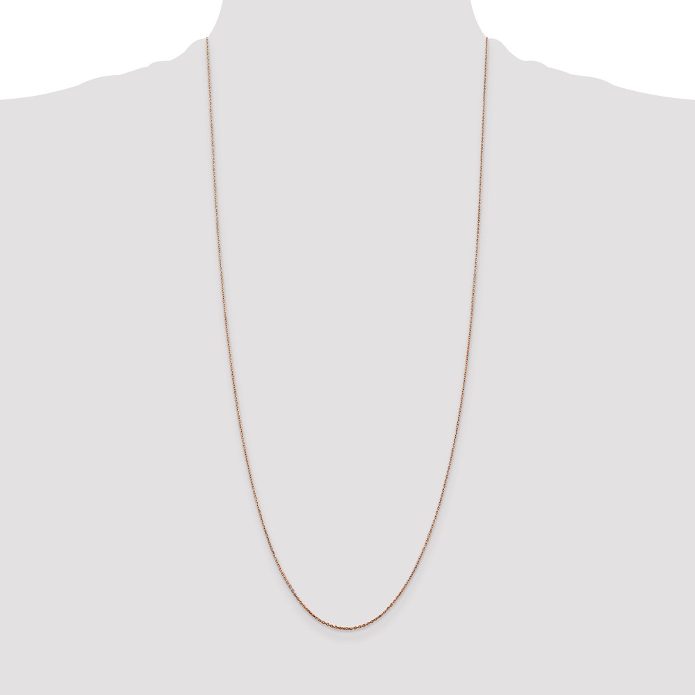 14K Rose Gold 30 inch .8mm Diamond-cut Cable with Lobster Clasp Chain (RSC32-30)