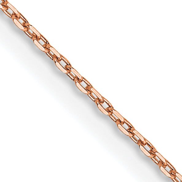 14K Rose Gold 16 inch .8mm Diamond-cut Cable with Lobster Clasp Chain (RSC32-16)
