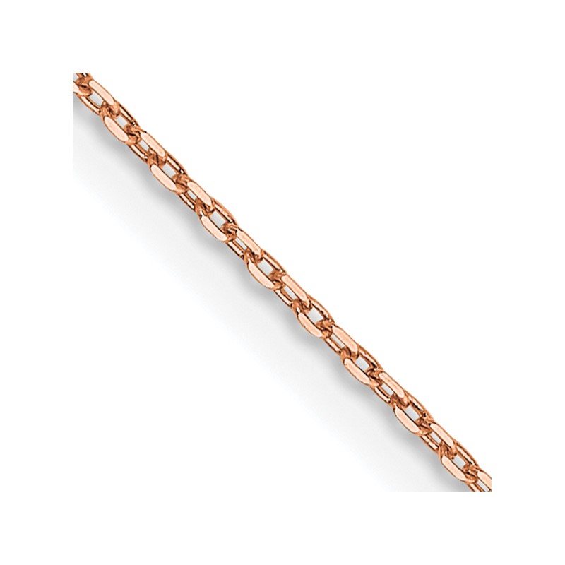 14K Rose Gold 16 inch .8mm Diamond-cut Cable with Lobster Clasp Chain