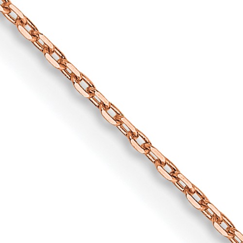 14K Rose Gold.8mm Diamond-cut Cable Chain with Lobster Clasp, 16"
