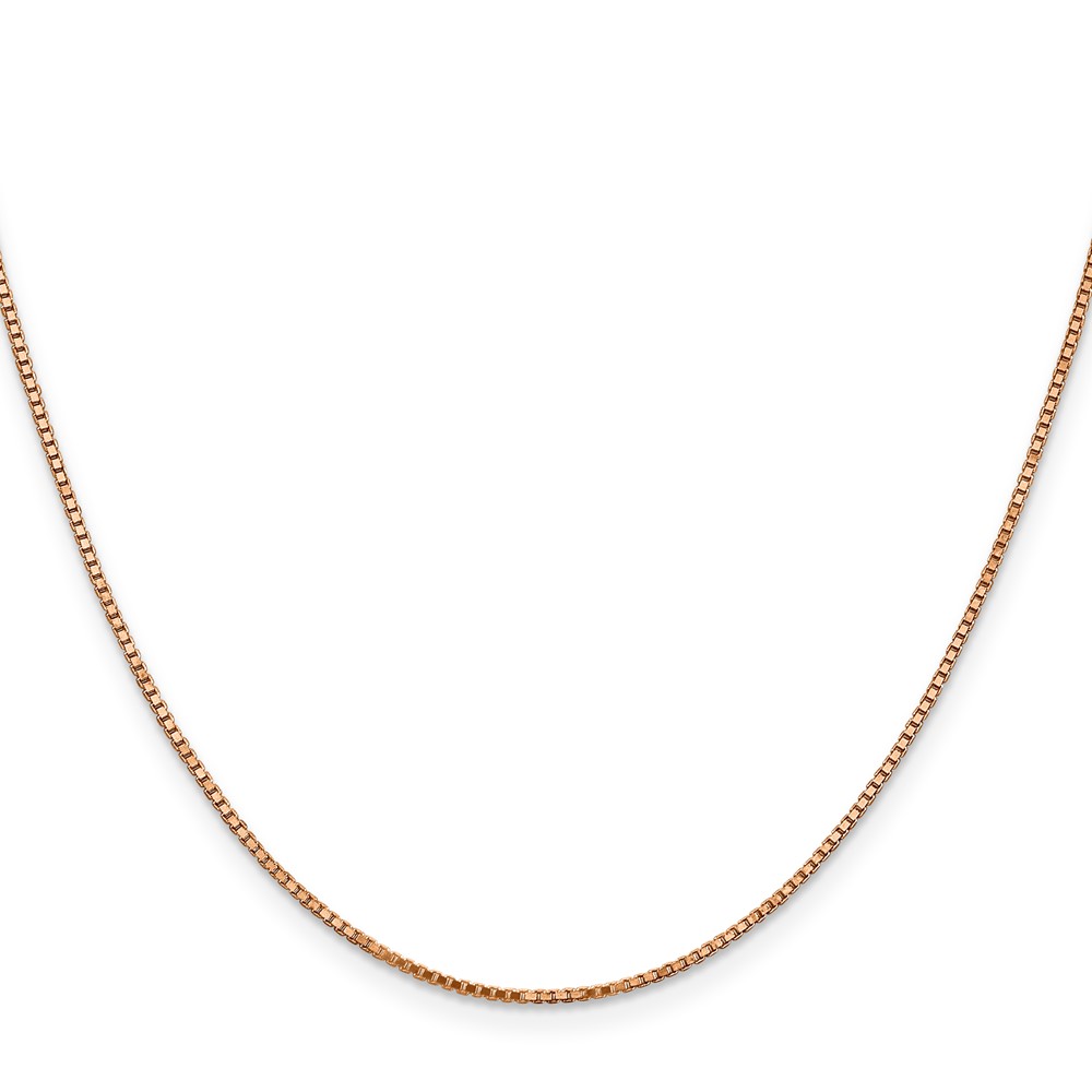 14K Rose Gold 22 inch 1.10mm Box Link with Lobster Clasp Chain (RSC33-22)