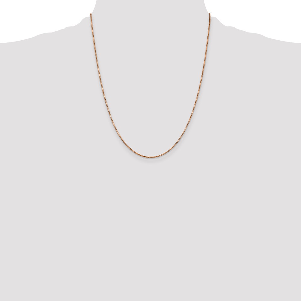 14K Rose Gold 22 inch 1.10mm Box Link with Lobster Clasp Chain (RSC33-22)
