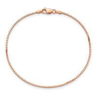 14K Rose Gold 1.10mm Box Link Bracelet with Lobster Clasp, 7" view 2