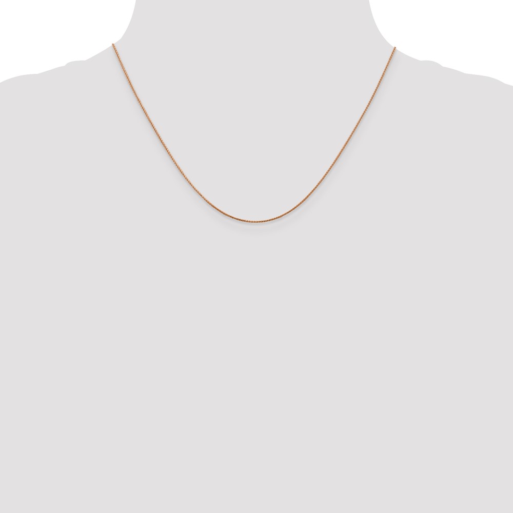 14K Rose Gold 18 inch .85mm Diamond-cut Spiga with Lobster Clasp Chain (RSC34-18)