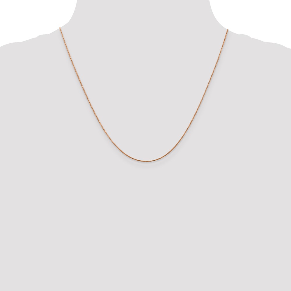 14K Rose Gold 20 inch .85mm Diamond-cut Spiga with Lobster Clasp Chain (RSC34-20)