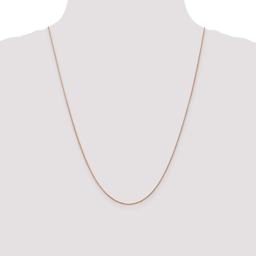 14K Rose Gold 24 inch .85mm Diamond-cut Spiga with Lobster Clasp Chain (RSC34-24)