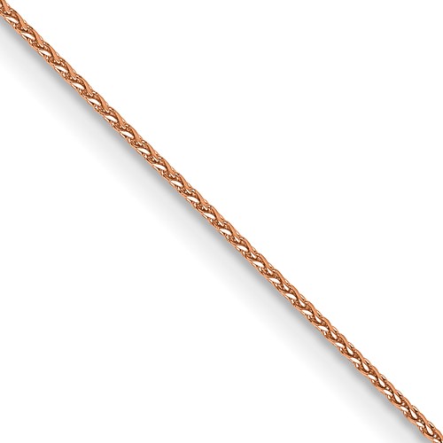 14K Rose Gold.85mm Diamond-cut Spiga Chain with Lobster Clasp, 16"