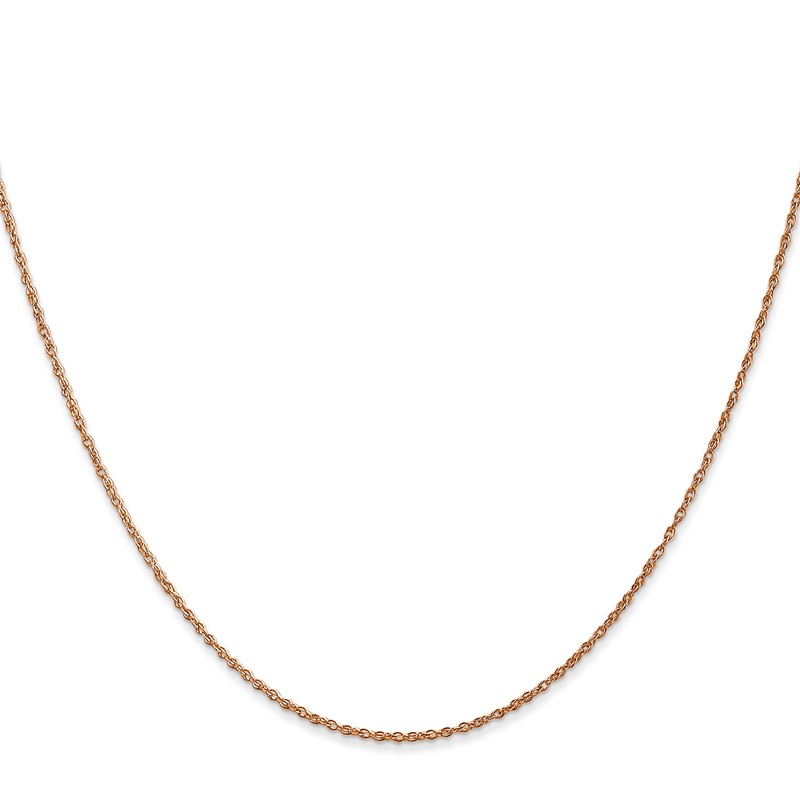 14K Rose Gold 18 inch .8mm Baby Rope with Spring Ring Clasp Chain