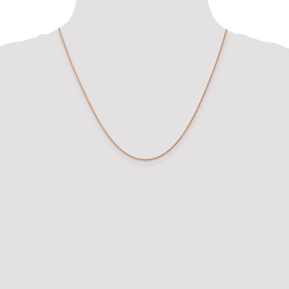 14K Rose Gold 20 inch .8mm Baby Rope with Spring Ring Clasp Chain (RSC35-20)