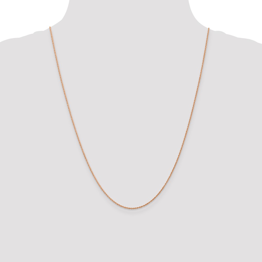 14K Rose Gold 24 inch .8mm Baby Rope with Spring Ring Clasp Chain (RSC35-24)