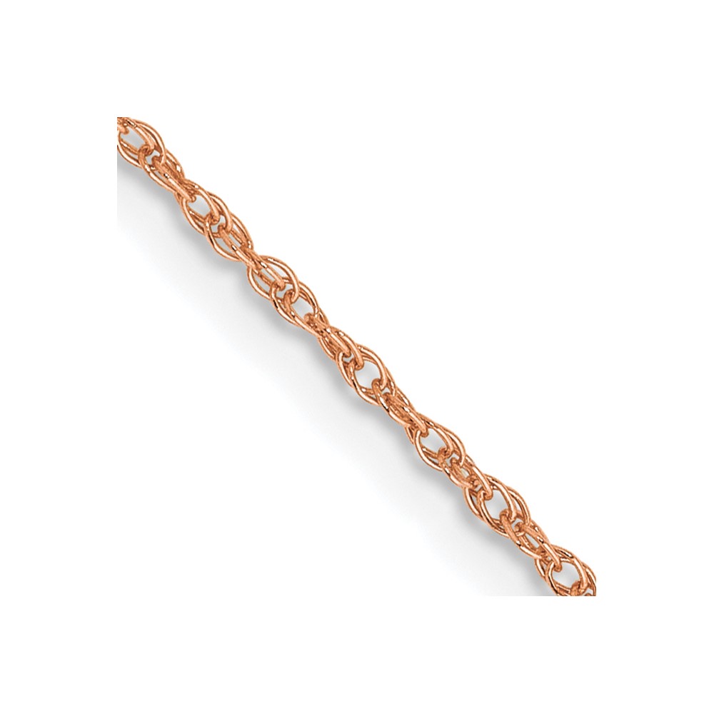 14K Rose Gold.8mm Baby Rope Chain with Spring Ring Clasp, 16"