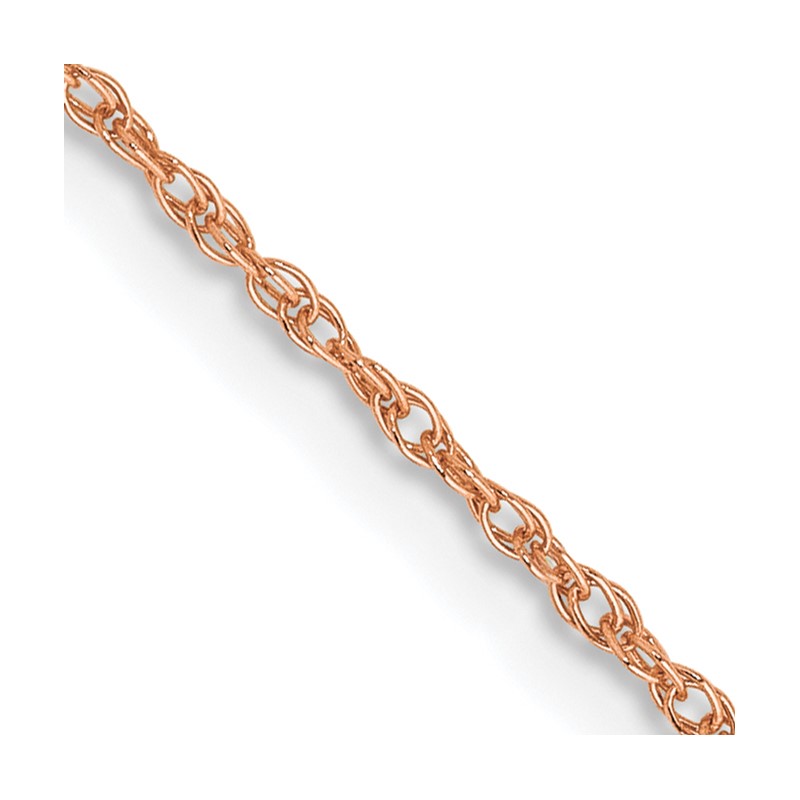 14K Rose Gold 18 inch .8mm Baby Rope with Spring Ring Clasp Chain