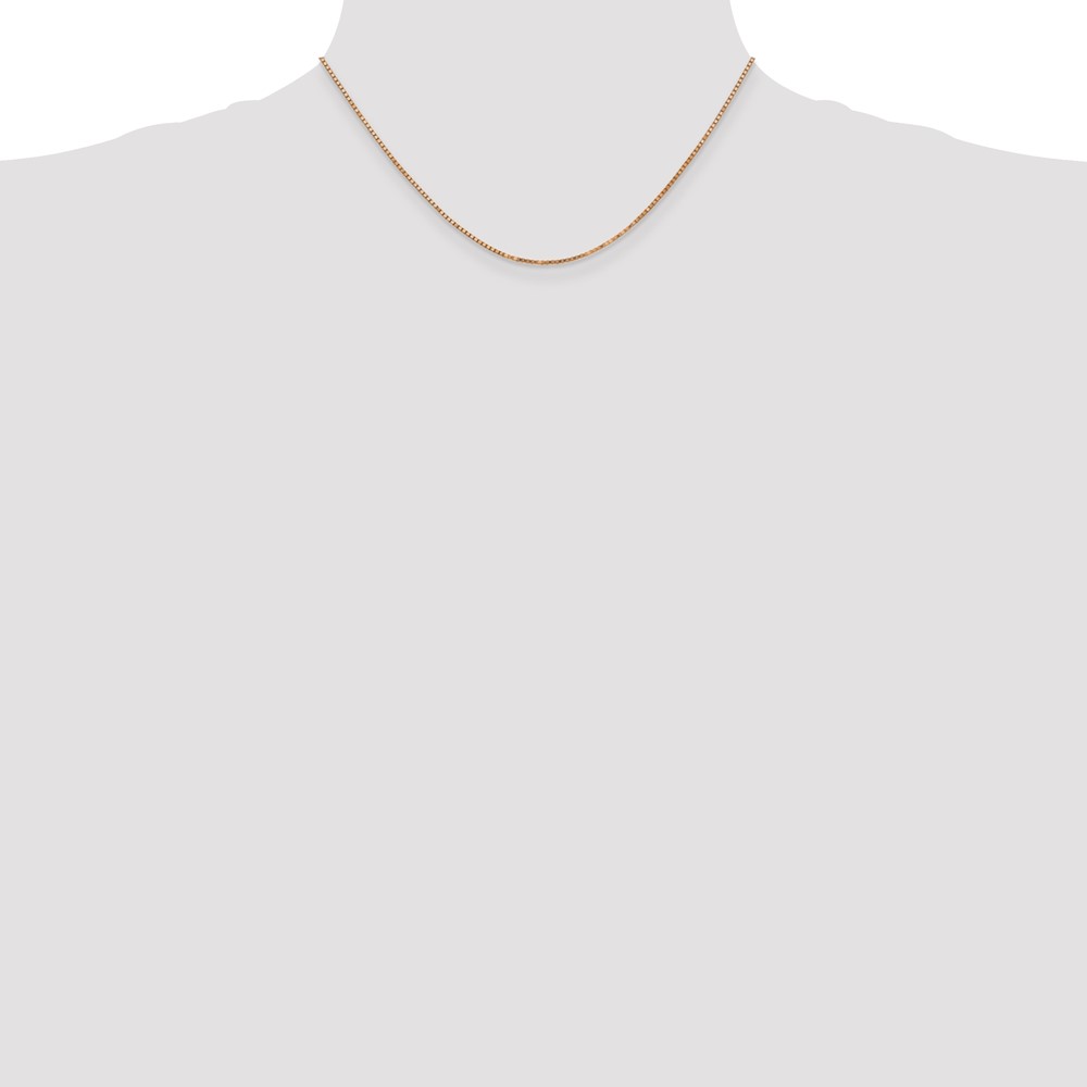 14K Rose Gold 16 inch 1.3mm Box Link with Lobster Clasp Chain (RSC36-16)