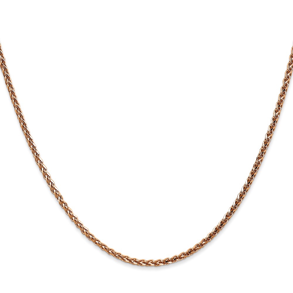 14K Rose Gold 18 inch 2.1mm Diamond-cut Spiga with Lobster Clasp Chain (RSC37-18)