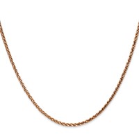 14K Rose Gold 2.1mm Diamond-cut Spiga Chain with Lobster Clasp, 16" view 2