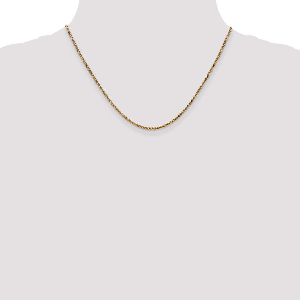 14K Rose Gold 18 inch 2.1mm Diamond-cut Spiga with Lobster Clasp Chain (RSC37-18)