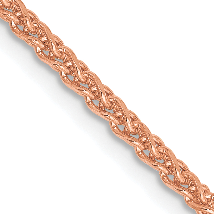 14K Rose Gold 18 inch 2.1mm Diamond-cut Spiga with Lobster Clasp Chain (RSC37-18)