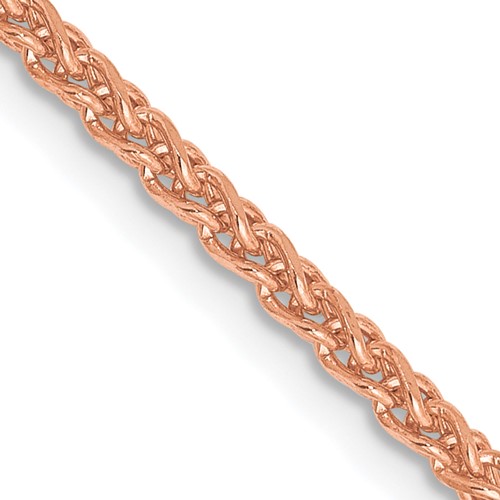 14K Rose Gold 2.1mm Diamond-cut Spiga Chain with Lobster Clasp, 16"