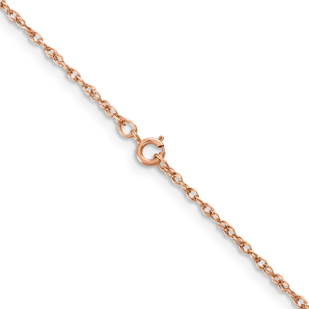 14K Rose Gold 20 inch 1.15mm Baby Rope with Spring Ring Clasp Chain (RSC38-20)