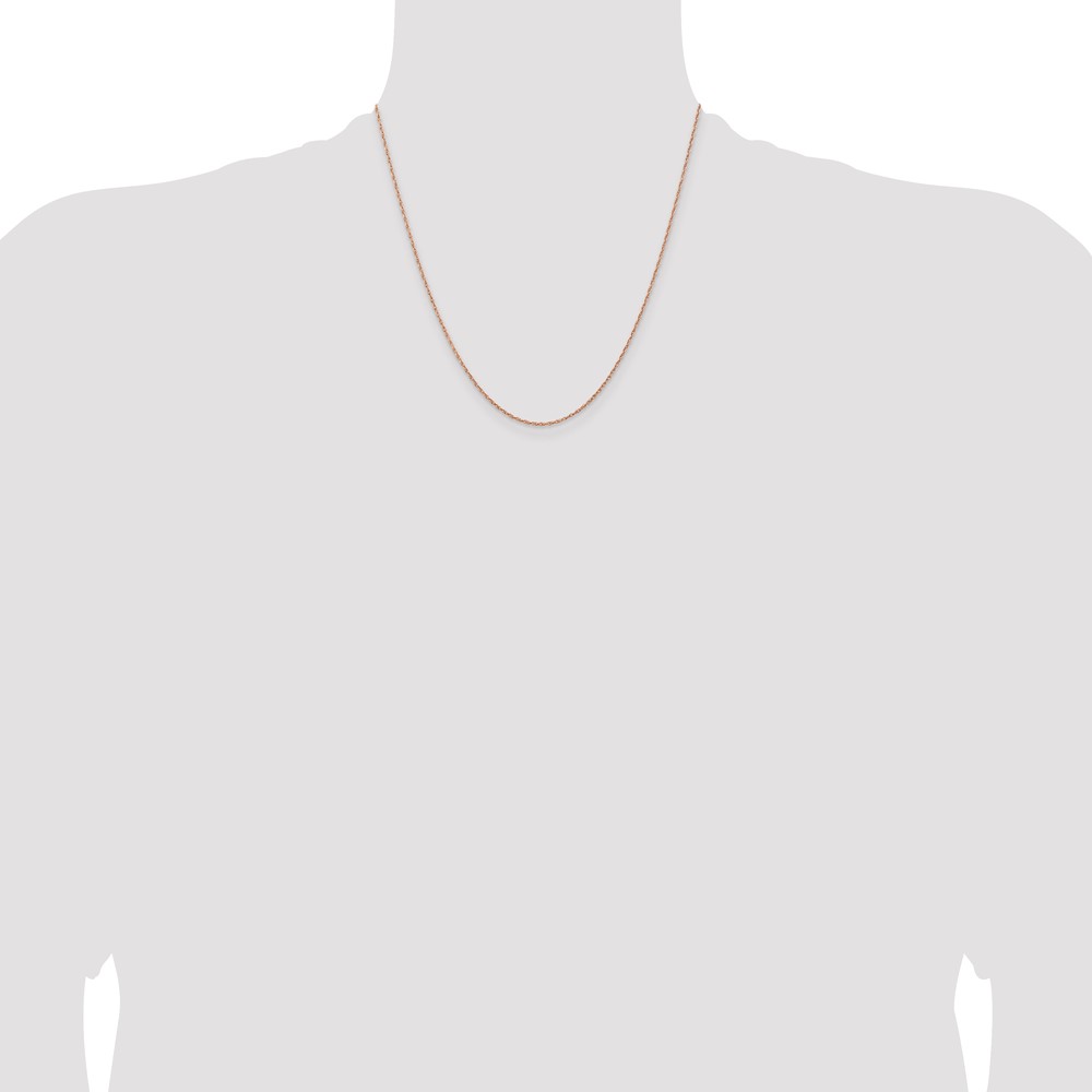 14K Rose Gold 20 inch 1.15mm Baby Rope with Spring Ring Clasp Chain (RSC38-20)